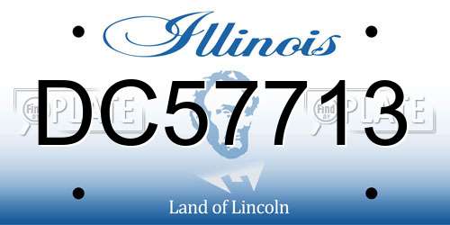 DC57713 Illinois License Plate