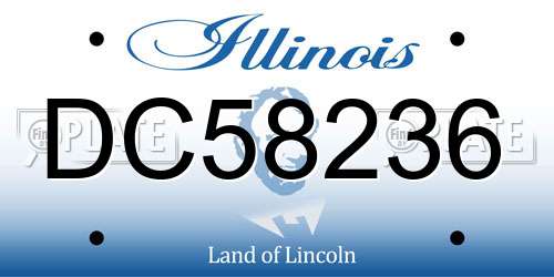DC58236 Illinois License Plate