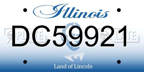DC59921 Illinois License Plate
