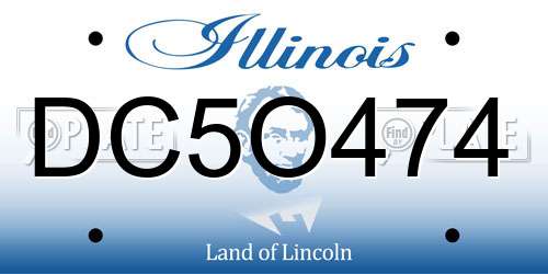 DC5O474 Illinois License Plate