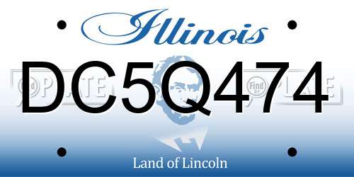 DC5Q474 Illinois License Plate