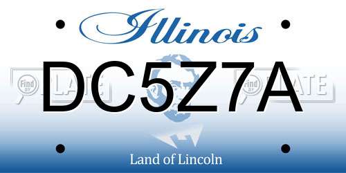 DC5Z7A Illinois License Plate