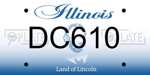 DC610 Illinois License Plate