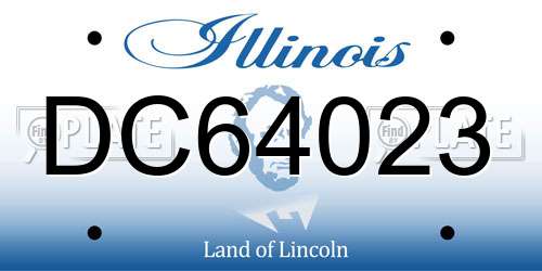 DC64023 Illinois License Plate