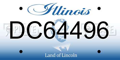 DC64496 Illinois License Plate