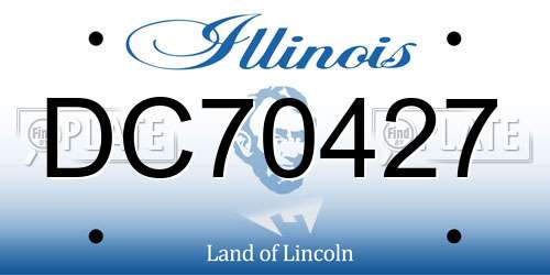 DC70427 Illinois License Plate