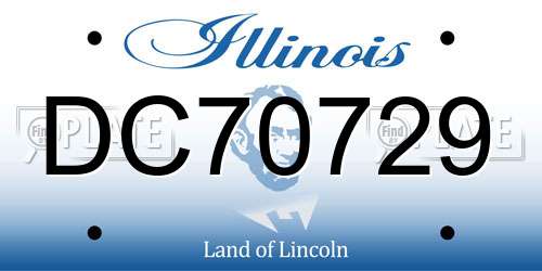 DC70729 Illinois License Plate