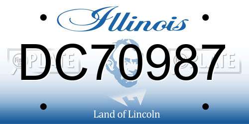 DC70987 Illinois License Plate
