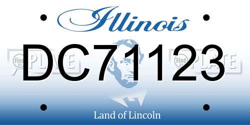 DC71123 Illinois License Plate