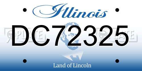 DC72325 Illinois License Plate