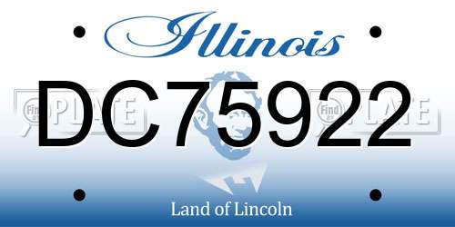DC75922 Illinois License Plate