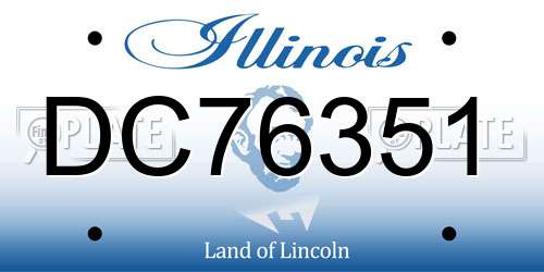 DC76351 Illinois License Plate
