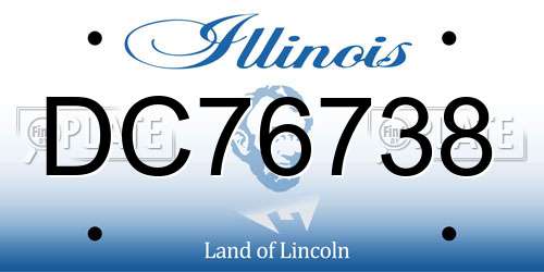 DC76738 Illinois License Plate