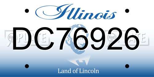 DC76926 Illinois License Plate