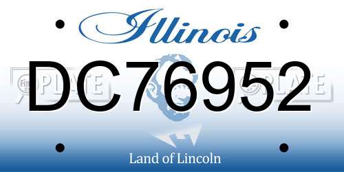 DC76952 Illinois License Plate