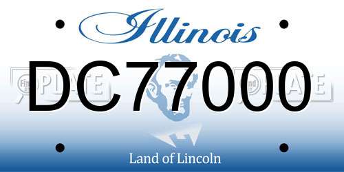 DC77000 Illinois License Plate