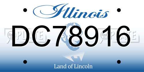 DC78916 Illinois License Plate