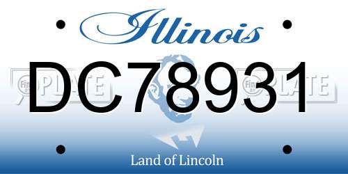 DC78931 Illinois License Plate