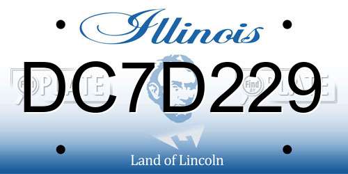 DC7D229 Illinois License Plate
