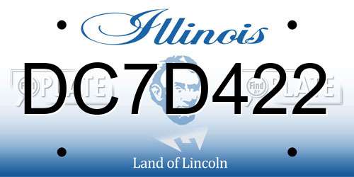 DC7D422 Illinois License Plate