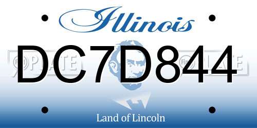 DC7D844 Illinois License Plate