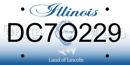 DC7O229 Illinois License Plate