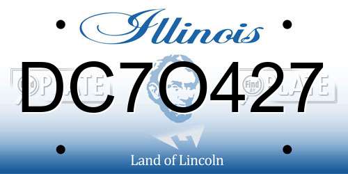 DC7O427 Illinois License Plate