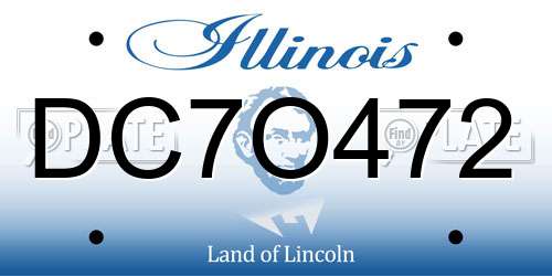 DC7O472 Illinois License Plate