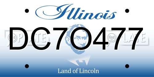DC7O477 Illinois License Plate