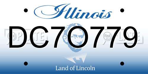 DC7O779 Illinois License Plate