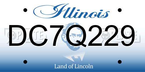 DC7Q229 Illinois License Plate