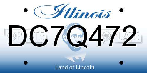DC7Q472 Illinois License Plate