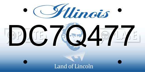 DC7Q477 Illinois License Plate
