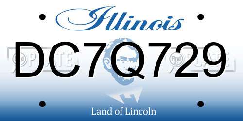 DC7Q729 Illinois License Plate