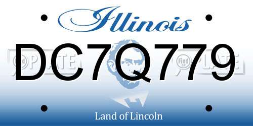 DC7Q779 Illinois License Plate