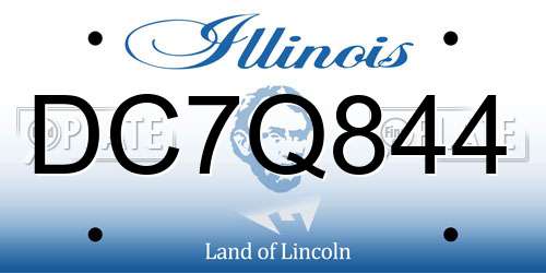 DC7Q844 Illinois License Plate