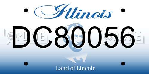 DC80056 Illinois License Plate
