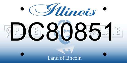 DC80851 Illinois License Plate