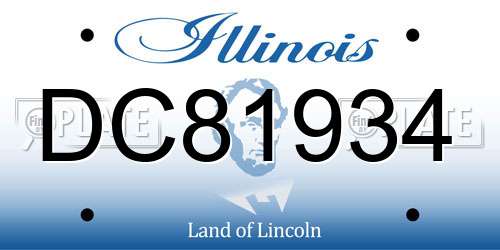 DC81934 Illinois License Plate
