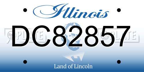 DC82857 Illinois License Plate