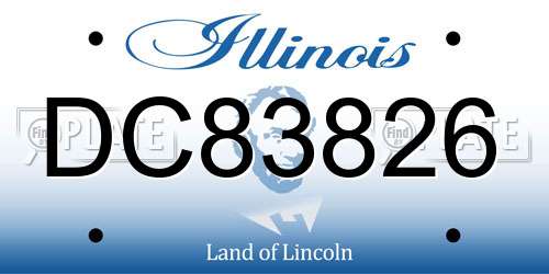 DC83826 Illinois License Plate