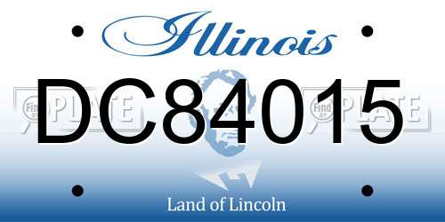 DC84015 Illinois License Plate