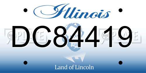 DC84419 Illinois License Plate