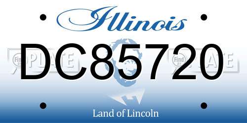 DC85720 Illinois License Plate