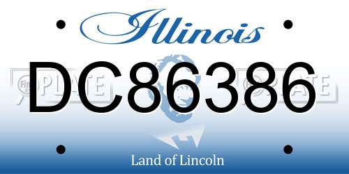 DC86386 Illinois License Plate