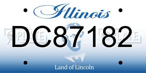 DC87182 Illinois License Plate