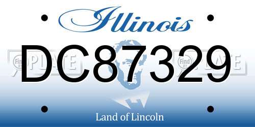 DC87329 Illinois License Plate