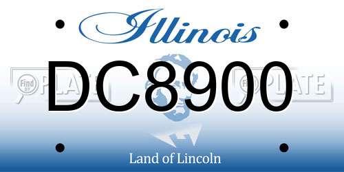 DC8900 Illinois License Plate