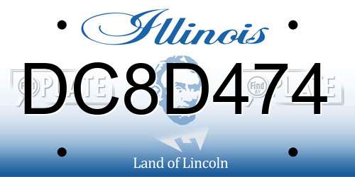 DC8D474 Illinois License Plate