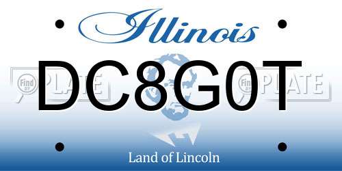 DC8G0T Illinois License Plate